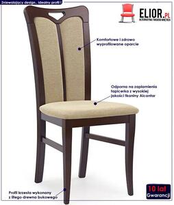 Tapicerowane krzesło drewniane Jonker - ciemny orzech