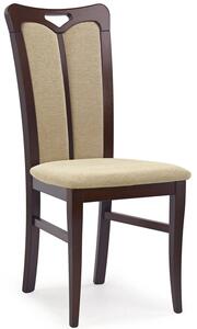 Tapicerowane krzesło drewniane Jonker - ciemny orzech