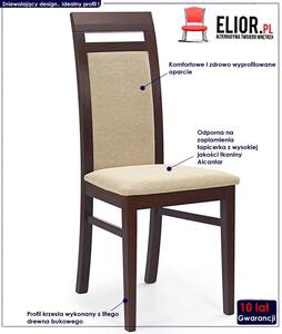 Krzesło tapicerowane drewniane Tolen - ciemny orzech