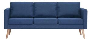 Duża niebieska sofa do salonu z poduszkami scandi