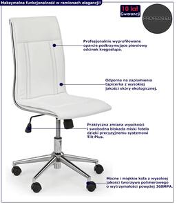 Białe krzesło obrotowe do komputera - Atos