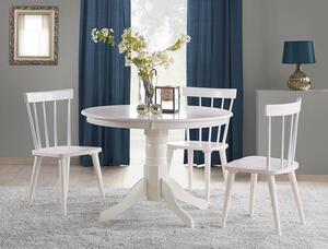 Elegancki okrągły stół do jadalni w kolorze białym Ø106cm
