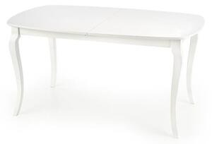 Biały owalny stół rozkładany w stylu glamour 150x90 cm