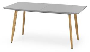 Nowoczesny szary stół z lakierowanym blatem 160x90, rozkładany