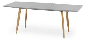 Nowoczesny szary stół z lakierowanym blatem 160x90, rozkładany