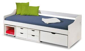 Jednoosobowe łóżko z szufladami Nixer - białe