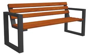 Drewniana ławka z oparciem Norin Gray 180cm - 8 kolorów