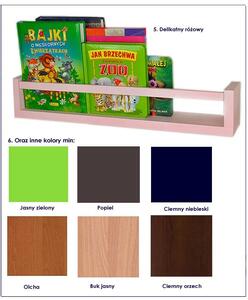 Drewniana półka na zabawki Liptos 80 cm - 12 kolorów