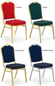 Luksusowe krzesło typu ludwik Abrax - bordowe ze złotymi nogami