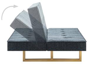 Rozkładana sofa na drewnianych nóżkach ciemnoszara