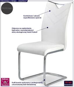 Białe minimalistyczne krzesło na płozach - Eldor