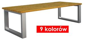 Metalowy stół na taras z drewnianym blatem 180x75x76 Norin 3Z - 9 kolorów