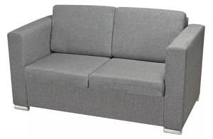 Komplet wypoczynkowy szary - dwie kanapy z fotelem