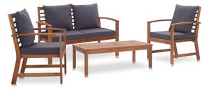 Drewniana ławka na taras, sofa ogrodowa z poduszkami 120 cm
