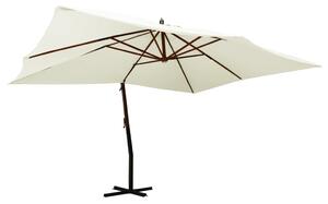 Wiszący parasol z drewnianym słupkiem, 400x300 cm, piaskowy