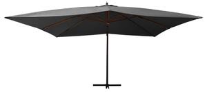 Wiszący parasol z drewnianym słupkiem, 400x300 cm, antracytowy