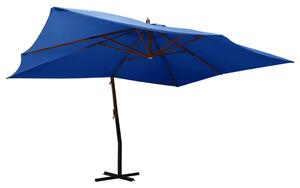Wiszący parasol z drewnianym słupkiem, 400x300 cm, lazurowy