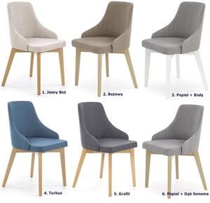 Tapicerowane krzesło drewniane Altex - popiel + białe