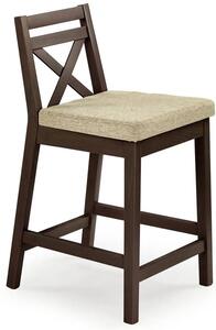 Drewniane krzesło do baru Lidan - ciemny orzech