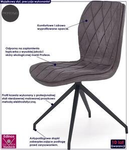 Tapicerowane krzesło w industrialnym stylu Gimer - popielate