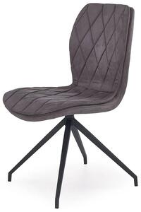Popielate tapicerowane krzesło w industrialnym stylu - Gimer