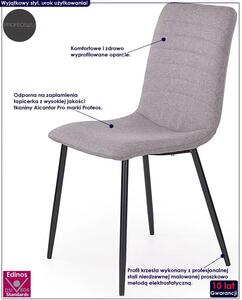 Krzesło tapicerowane Revis - popielate