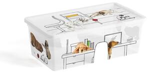 Biały plastikowy pojemnik z pokrywką 34x19x12 cm C Box Style – KIS
