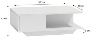 Biała ława z zamykanym schowkiem 90x60 cm