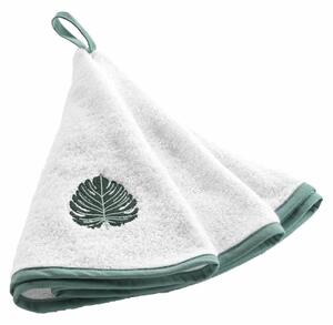 Biało-zielony bawełniany ręcznik frotte 60 cm Ardenia – douceur d'intérieur