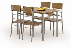 Komplet stołowy z krzesłami orzech 110x70