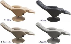 Rozkładany obrotowy fotel wypoczynkowy Timos - cappuccino