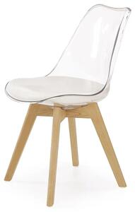 Przezroczyste krzesło z poduszką w stylu skandynawskim - Edwin