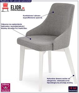 Tapicerowane krzesło drewniane Altex - popiel + białe