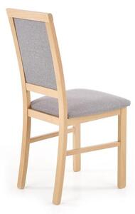 Krzesło z drewna obicie szare, dab miodowy