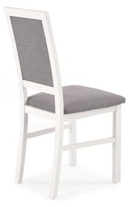 Krzesło drewniane tapicerka szara + biały