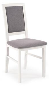 Krzesło drewniane tapicerka szara + biały