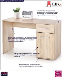 Skandynawskie biurko z szufladą i szafką 120 cm Lines - dąb sonoma