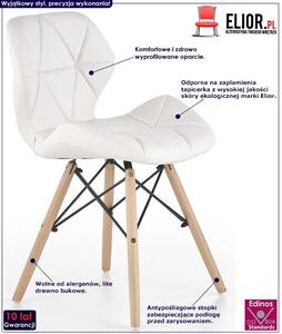Tapicerowane krzesło skandynawskie Dagon - białe