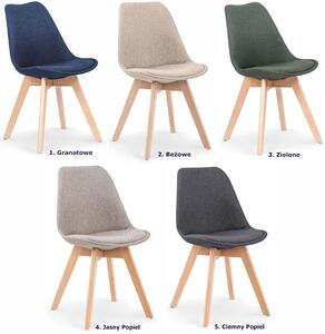 Beżowe tapicerowane stylowe krzesło drewniane - Nives