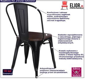 Krzesło metalowe loftowe Kimmi 2X - czarne