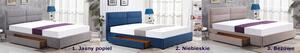 Niebieskie łóżko tapicerowane - Laos 160x200