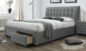 Szare łóżko z szufladami - Almos 160x200