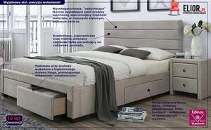 Beżowe łóżko z szufladami - Malito 160x200