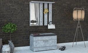 Garderoba z szafką na buty + siedzisko Malea - beton