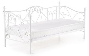 Metalowe łóżko 90x200 białe ze stelażem