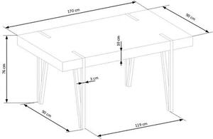 Stół w stylu industrialnym Lofter - dąb san remo