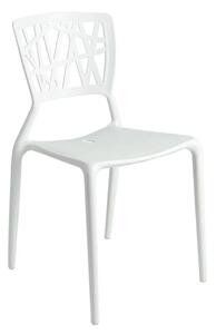 Białe minimalistyczne krzesło z ażurowym oparciem - Timmi