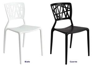 Białe minimalistyczne krzesło z ażurowym oparciem - Timmi