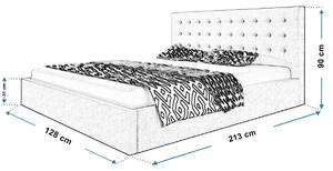 Tapicerowane podwójne łóżko granatowe 120x200