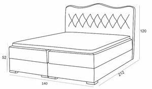 Kontynentalne łóżko z wysokim zagłówkiem Letis 140x200 - 44 kolory